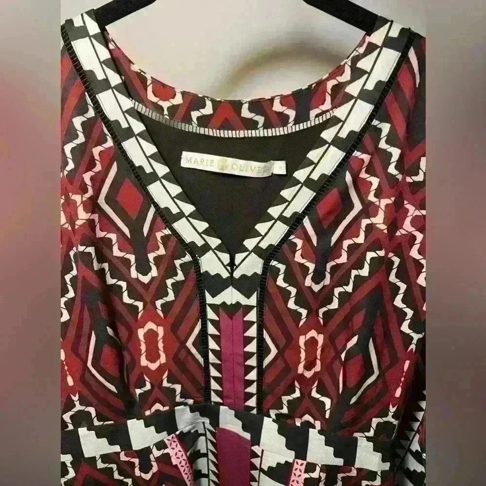 Marie Oliver Aztec Dress. Size M - Picture 3 of 4